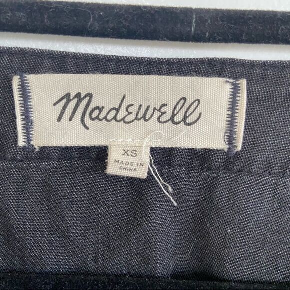 Madewell Chambray Bell Sleeve Side Tie V Neck Washed Black XS - Picture 5 of 5